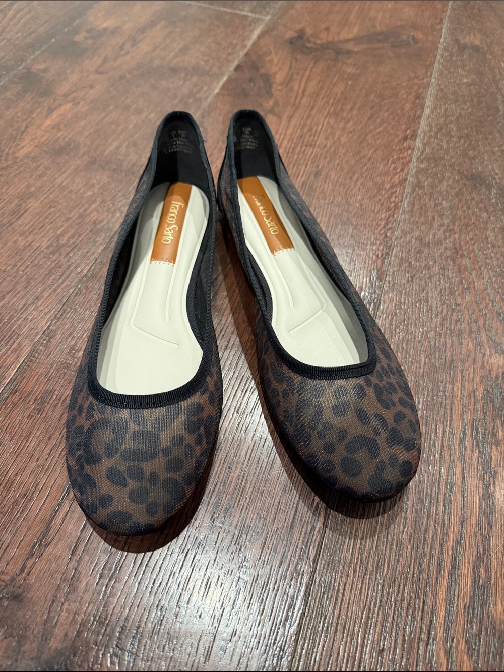 Franco Sarto Leopard Ballet Flats in Brown Size 7 1/2